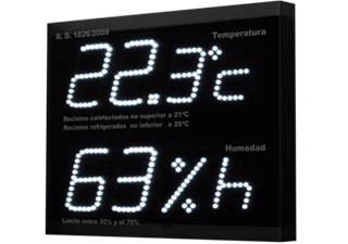 Pantalla temperatura humedad adaptado a nuevo Real Decreto